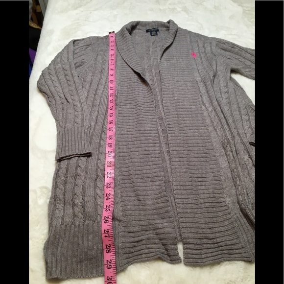 U.S Polo Assn  cable knit sweater cardigan 14/16 - Picture 7 of 7